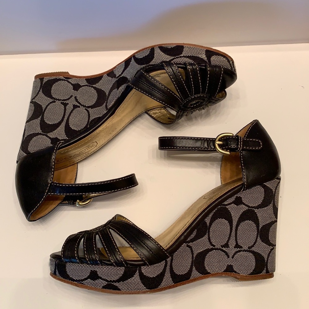 Coach sandals wedge women's 5